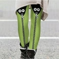 thumbnail image 1 of Cavosen Halloween Womens Workout Leggings Zipper Eye Print Basic Yoga Pants Leggings Long Pants Tight Elastic Waist Ankle Length Pants Scary Halloween Holiday Trousers Green M, 1 of 4
