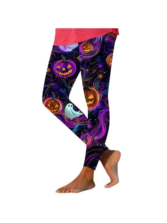 Halloween Work Pants for Women Pumpkin Elastic Waist Sweatpants Trendy Pants