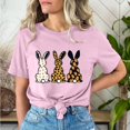 thumbnail image 1 of Cavosen Happy Easter Cute Tops for Women Short Sleeve Summer Bunny Print Pullover Blouse Crewneck Holiday Shirts Vacation Festival Tee Shirts Casual Dressy T Shirts Pink 2XL, 1 of 5