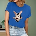 thumbnail image 1 of Cavosen Happy Easter Tops for Women Short Sleeve Summer Bunny Print Pullover Blouse Round Neck Festival Shirts Vacation Holiday Tee Shirts Casual Dressy Trendy T Shirts Blue XL, 1 of 5