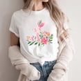 thumbnail image 1 of Cavosen Happy Easter Women's Tops Short Sleeve Tops Summer Bunny Floral Print Pullover Blouse Crewneck Holiday Shirts Vacation Festival T Shirts Casual Dressy Fashion Tees 2XL, 1 of 4