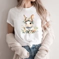thumbnail image 1 of Cavosen Happy Easter Womens Tops Short Sleeve Summer Cute Bunny Print Pullover Shirts Round Neck Festival Blouse Vacation Holiday T Shirts Casual Dressy Stylish Going out Tees M, 1 of 4
