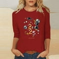 Cavosen Happy New Year Womens Dressy Tops 3/4 Length Sleeves Festival
