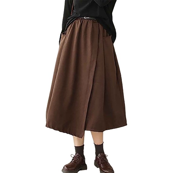 Cavosen High Waisted Skirts for Women Midi Skirts A Line Solid Short Skirts Trendy Date Night Club Skirt
