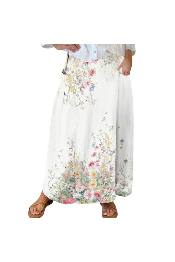 Holiday Skirts Elastic Waist Midi Skirts Skirts Trendy Date Night Cocktail Party Skirt with Pocket