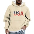 thumbnail image 1 of Cavosen Hoodie Men Big and Tall Long Sleeve Loose Hoodie with Pocket Letter Graphic Stretch Sweatshirt Windproof Outdoor Tops, 1 of 5