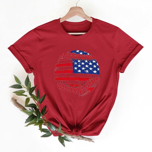 Cavosen Independence Day Clothes Women Petite Patriotic Short Sleeve Crewneck Tops USA Star Striped Print T Shirts Lady M Independence Day Casual Tops 4th of July Tunic Tees 2025 Patriotic Clothes