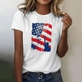 thumbnail image 1 of Cavosen Independence Day Shirts Women Petite 4th of July Short Sleeve Round Neck Shirts American Flag Print Shirts Lady XL Red White and Blue Casual Tops Patriotic Tunic Tees 2025 Patriotic Blouses, 1 of 5