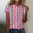 thumbnail image 1 of Cavosen Independence Day Shirts Women Petite Red White and Blue Short Sleeve Crewneck Shirts USA Flag Graphic Tops Lady XL Patriotic Casual T Shirts Independence Day Tunic Tees Patriotic Outfits, 1 of 4
