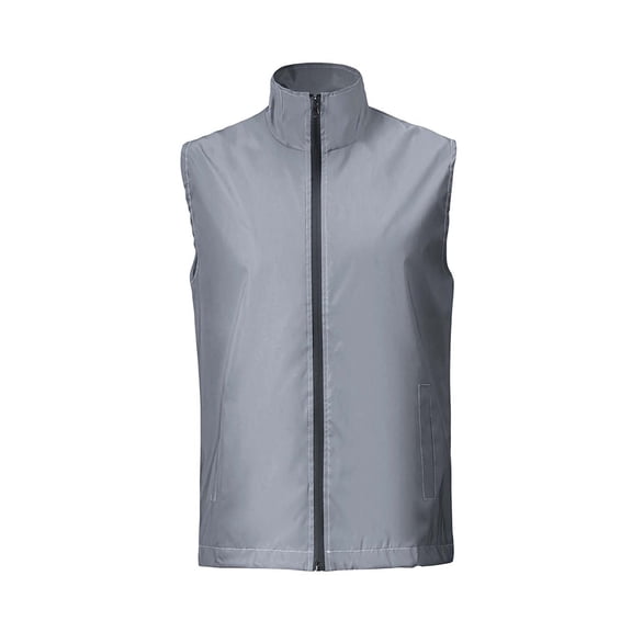 Cavosen Jacket Men Lightweight Reflective Sleeveless Cargo Safety Vest Zipper Thermal Solid Packable Coat Workout Soft Travel Tops