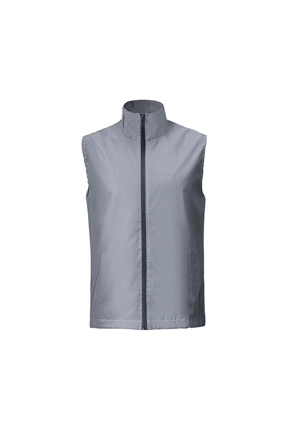 Jacket Men Lightweight Reflective Sleeveless Cargo Safety Vest Zipper Thermal Solid Packable Coat Workout Soft Travel Tops