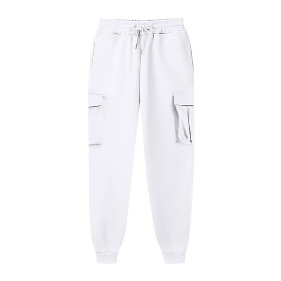 Cavosen Jogger Sweatpants for Women Low Waist Trousers with Pockets Solid Elastic Waist Bottoms Windbreaker Clothes