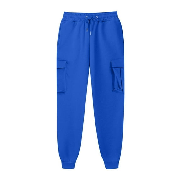 Cavosen Jogger Sweatpants for Women Low Waist Trousers with Pockets Solid Elastic Waist Bottoms Windbreaker Clothes