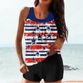thumbnail image 1 of Cavosen July Fourth Womens Tankini Swimsuits Modest 2 Piece Tankinis Swimsuits USA Flag High Waisted Boyshort and Tank Tops Bathing Suits Memorial Day Gift Resort Swimwear, 1 of 6
