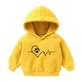 thumbnail image 1 of Cavosen Kids Hooded Sweatshirt Toddler Girls Boys Little Kids Fleece Long Sleeve Pullover Sweatshirts Heart Dog Paw Hoodies Trendy Sweatshirts Coat Lightweight Outfit Yellow 6T, 1 of 2