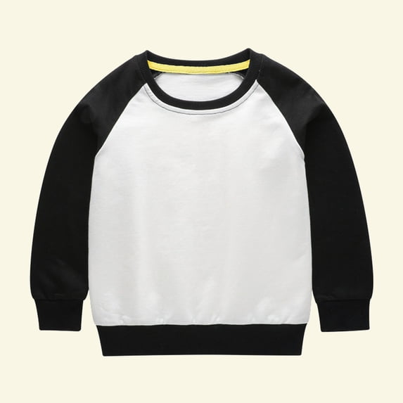 Cavosen Kids Sweatshirts for Girls Boys Baby Infant Toddler Raglan Long Sleeve Round Neck Pullover Sweatshirts Color Block Stylish Sweatshirts Tops Warm Soft Clothes Black 4T