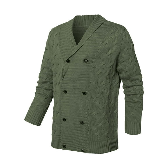 Cavosen Knit Sweater for Men Lightweight Button Down Coat with Pockets Solid Color Casual Versatile Fall Clothes