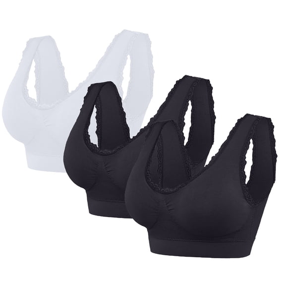 Cavosen Lace Bralettes for Women Wireless Bras Push Up Solid Stretch Bralettes Spaghetti Strap Breathable Tshirt Comfortable Underwear