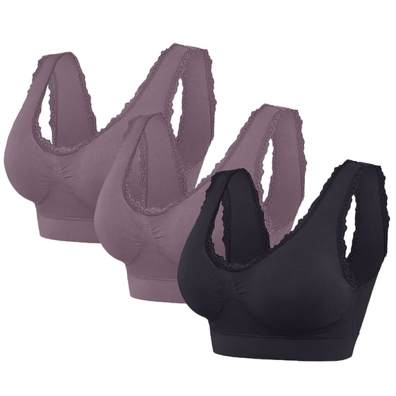 Cavosen Lace Bralettes for Women Wireless Bras Push Up Solid Stretch Bralettes Spaghetti Strap Breathable Tshirt Comfortable Underwear