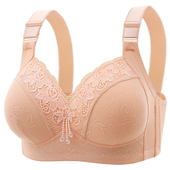 Cavosen Lace Bras for Women Wireless Bras Push Up Full Coverage Lightly Padded Stretch Bralettes Spaghetti Strap Breathable Comfortable Underwear
