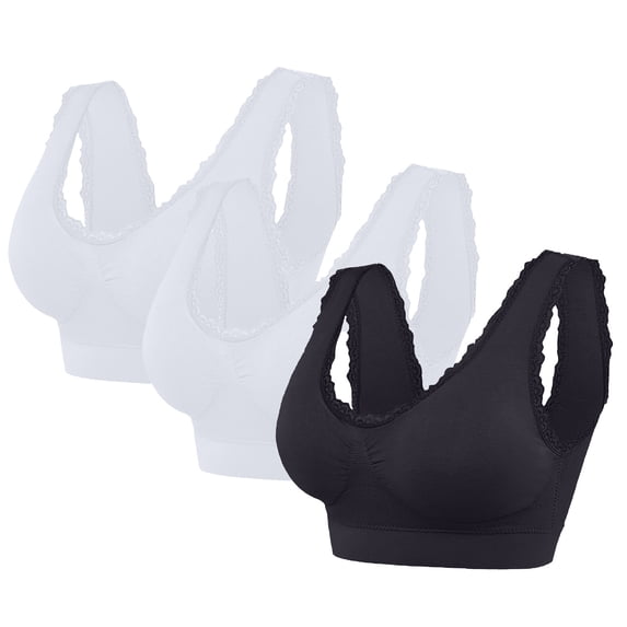 Cavosen Lace Push up Bra Wireless Bras Push Up Solid Stretch Bralettes Spaghetti Strap Breathable Tshirt Casual Underwear