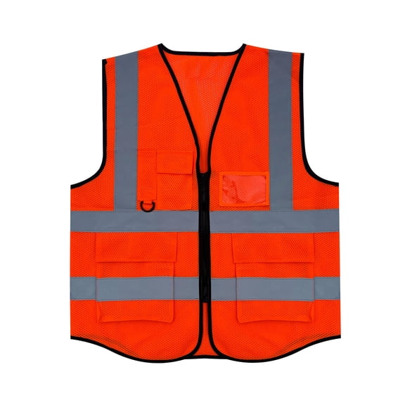 Cavosen Light Jacket Men Reflective Sleeveless Mesh Cargo Safety Vest Zipper Thermal Packable Coat Workout Breathable Travel Tops with Pocket
