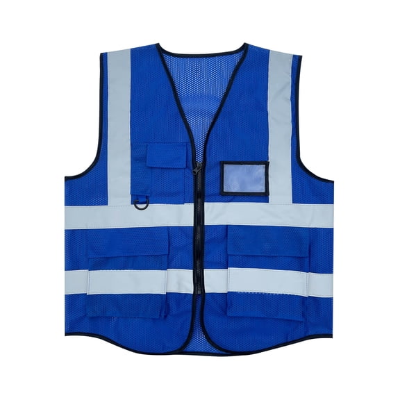 Cavosen Light Jacket Men Reflective Sleeveless Mesh Cargo Safety Vest Zipper Thermal Packable Coat Workout Breathable Travel Tops with Pocket