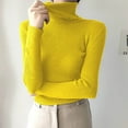 thumbnail image 1 of Cavosen Lightweight Sweaters for Women Knit Long Sleeve Pullover Sweaters Turtleneck Breathable Basic Sweaters Plain Jumper Sweaters Soft Chunky Trendy Clothes Winter Yellow, 1 of 5