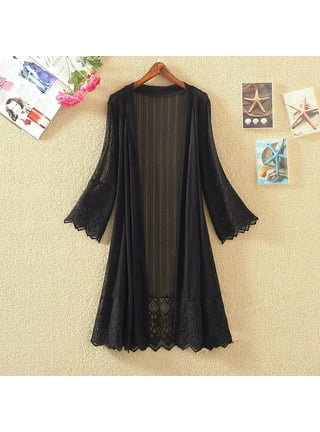 Black lace duster cardigan best sale
