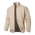 thumbnail image 1 of Cavosen Long Jackets for Men Winproof Stand Collar Jacquard Coat Warm Outdoor Hiking Solid Color Casual Versatile Tops, 1 of 4
