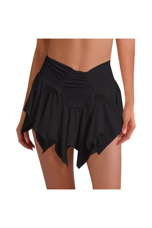 Long Skirts for Women Fall Pleated Mini Skirts Asymmetrical Short Skirts Trendy Casual Office Skirt