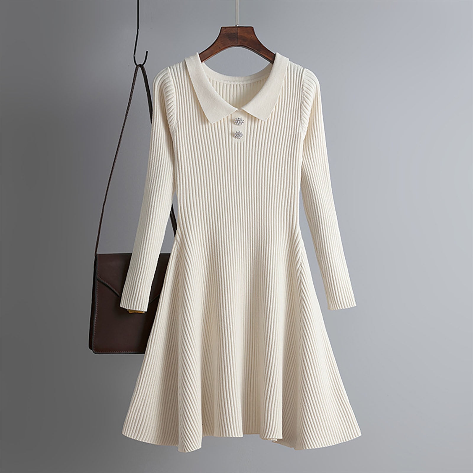 Cavosen Long Sleeve Dresses for Women Elegant Beige Knitted Sweater Dress Mini A-Line Crew Neck Knee Length Short Dress Solid Basic Pullover Wrap Warm Casual Dress Fall Winter - Walmart Business Supplies Cavosen Long Sleeve Dresses for Women Elegant Beige Knitted Sweater Dress Mini A-Line Crew Neck Knee Length Short Dress Solid Basic Pullover Wrap Warm Casual Dress Fall Winter - Walmart Business Supplies