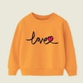 thumbnail image 1 of Cavosen Long Sleeve Kids Sweatshirt Girls Boys Toddler Fleece Round Neck Pullover Sweatshirts Love Letter Print Trendy Sweatshirts Tunic Winter Warm Lightweight Clothes Orange 4T, 1 of 7