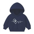 thumbnail image 1 of Cavosen Long Sleeve Kids Sweatshirt Girls Boys Toddler to Little Kids Fleece Hooded Pullover Sweatshirts Heart Dog Paw Hoodies Trendy Sweatshirts Coat Lightweight Blue 7T, 1 of 2