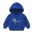 thumbnail image 1 of Cavosen Long Sleeve Sweatshirt Toddler Girls Boys Little Kids Fleece Hooded Pullover Sweatshirts Heart Dog Paw Hoodies Stylish Sweatshirts Coat Warm Soft Clothes Winter Blue 3T, 1 of 2