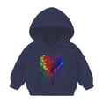 thumbnail image 1 of Cavosen Long Sleeve Sweatshirts for Kids Girls Boys Toddler to Little Kids Fleece Hooded Pullover Sweatshirts Heart Print Hoodies Trendy Sweatshirts Coat Soft Clothes Blue 3T, 1 of 2
