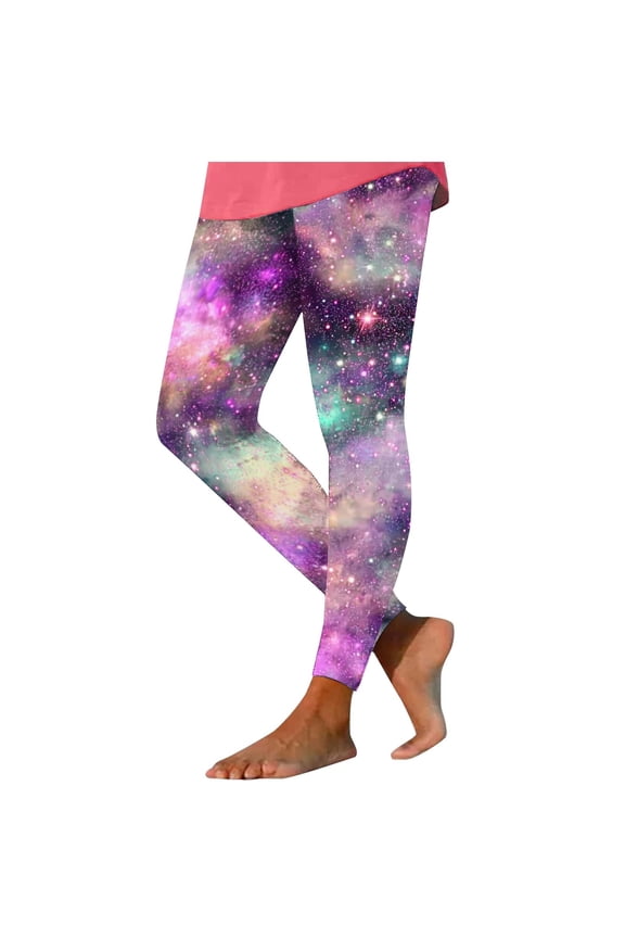 Long Yoga Pants for Women Tall Stretch Yoga Leggings Space Print Space Print Elastic Waist Sweatpants Fall Pants