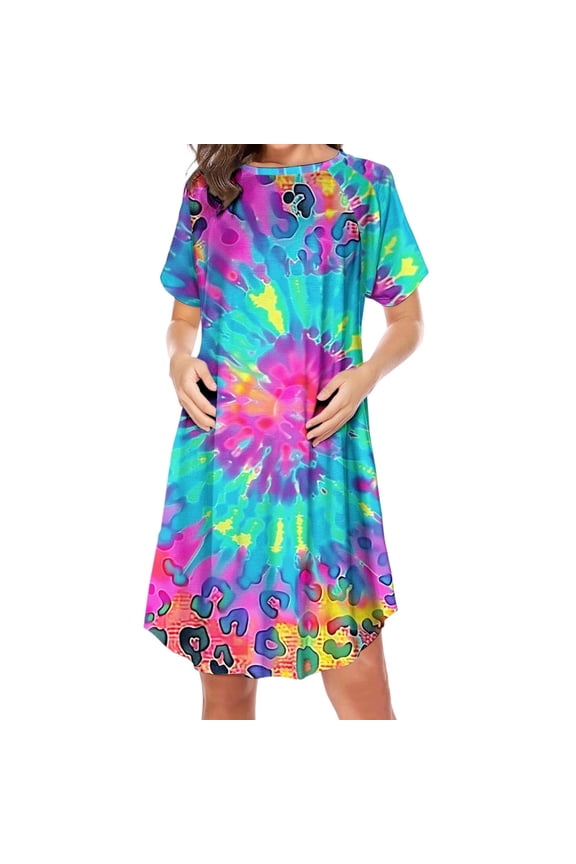 Maternity Dresses for Baby Shower Breastfeeding Short Sleeve Crewneck Pregnancy Dress with Zip Flowy Knee Length Dress Graphic Vacation Beach Dress