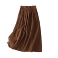 thumbnail image 1 of Cavosen Maxi Skirts for Women Cotton Midi Skirts A Line Solid Short Skirts Trendy Date Night Club Skirt, 1 of 4
