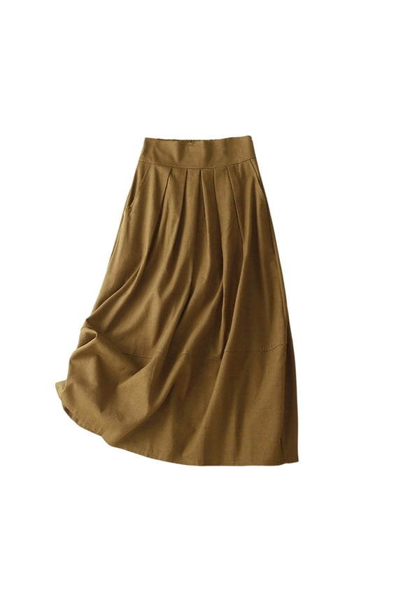 Maxi Skirts for Women Cotton Midi Skirts A Line Solid Short Skirts Trendy Date Night Club Skirt