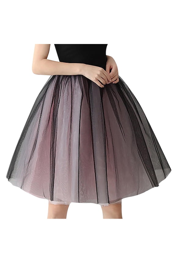 Maxi Skirts for Women Elastic Waist Midi Ball Skirt A Line Solid Short Skirts Elegant Workout Office Skirt