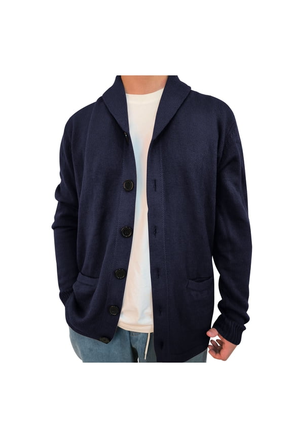 Men'Cardigan Sweater Lightweight Button Down Coat with Pockets Solid Color Casual Versatile Fall Clothes