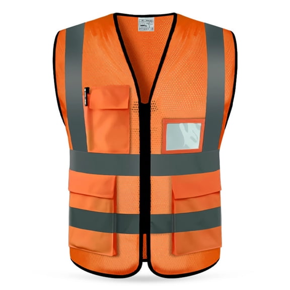 Cavosen Men Jacket Lightweight Reflective Sleeveless Cargo Safety Vest Zipper Thermal Packable Coat Workout Breathable Travel Tops with Pocket