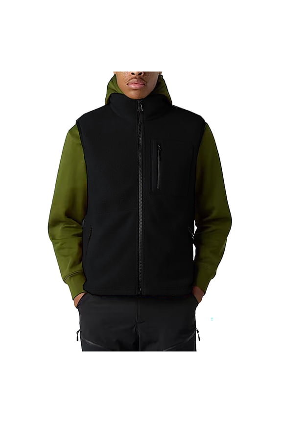 Men Sleeveless Button down Fleece Vest Lightweight Windproof Outerwear Jacket Thermal Solid Packable Coat Fall Breathable Travel Tops