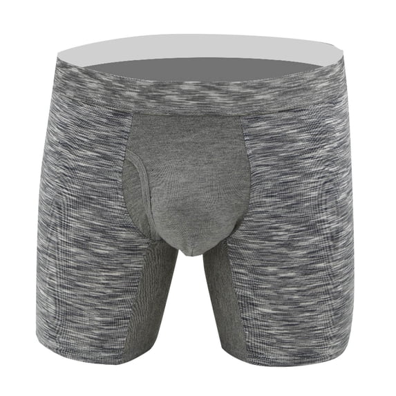 Cavosen Men's Big and Tall Breathable Underwear Wicking Mid Length Trunks Soft Solid Color Casual Briefs 1Pack