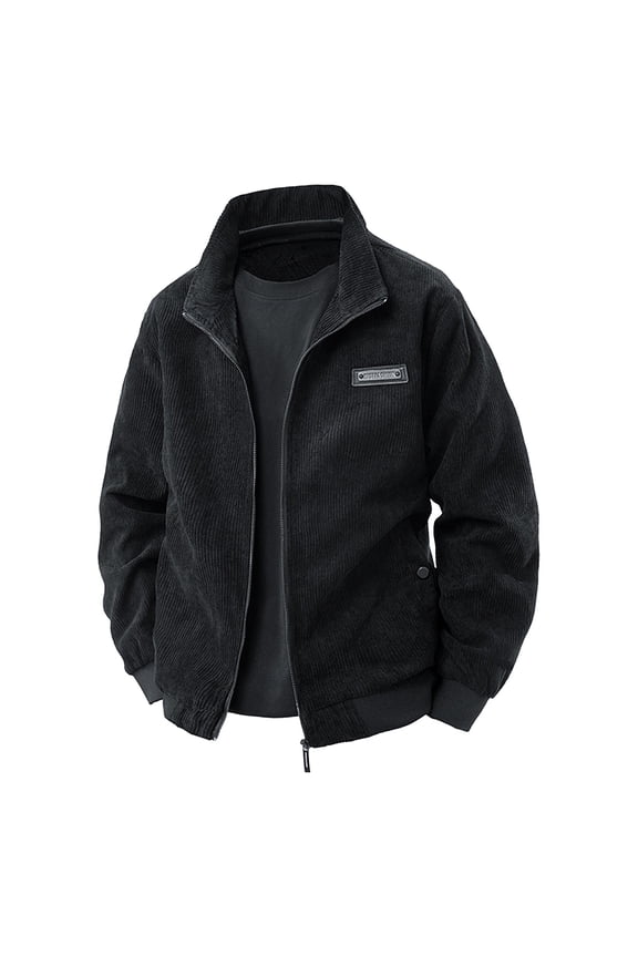 Men's Cargo Jacket Fleece Zipper Lightweight Lapel Streetwear Coat Solid Color Button Athletic Trendy Tops