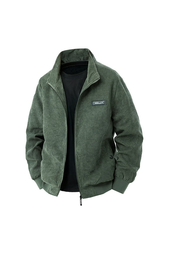 Men's Cargo Jacket Fleece Zipper Lightweight Lapel Streetwear Coat Solid Color Button Athletic Trendy Tops