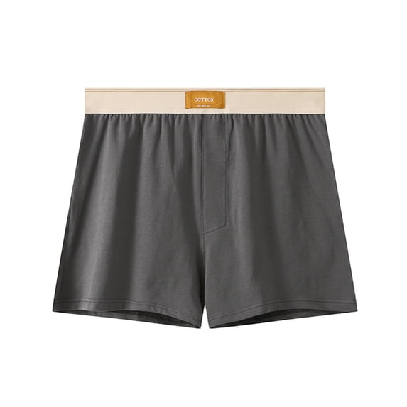 Cavosen Men's Cotton Underwear Mid Rise Plus Size Trunks Soft Solid Color Comfortable Everyday Underpants 1Pack