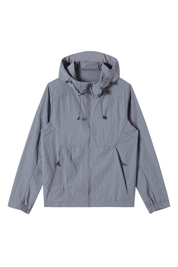 Mens Fishing Shirts Long Sleeve Plus Size UV Protection Lightweight Waterproof Breathable Hoodie Shirt Zip Loose Shirts Solid Comfortable Going Out Work Top