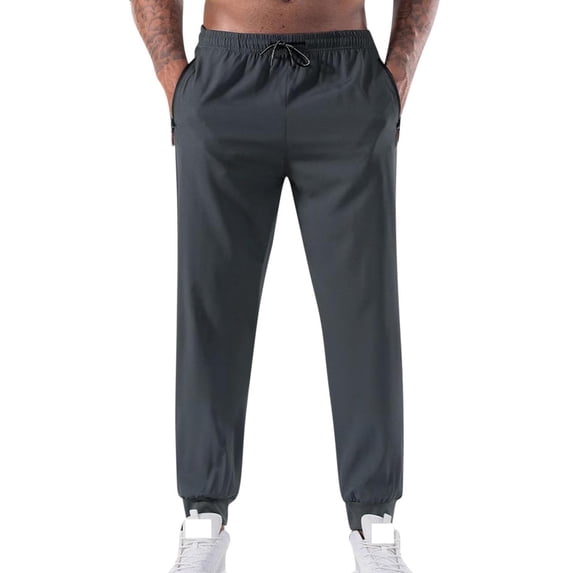 Cavosen Mens Jogger Pants with Pocket Ankle Length Workout Jogger Solid Big and Tall Pull on Causual Pants